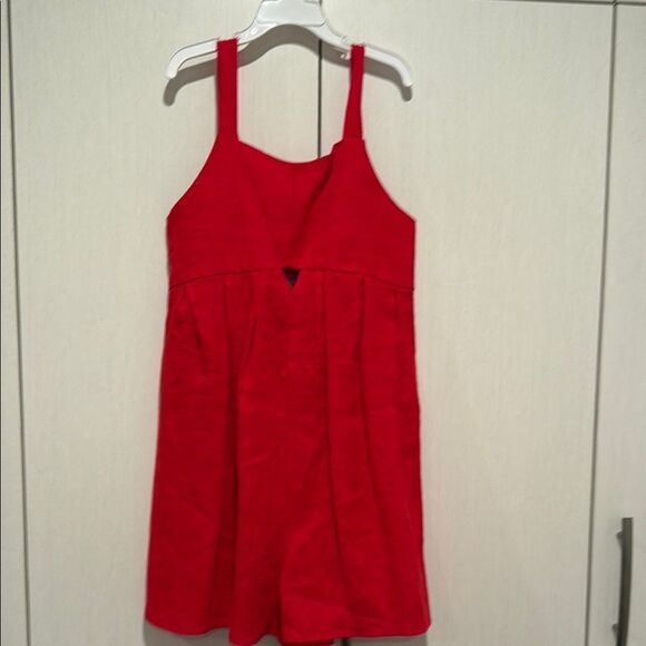Vibrant Red Sleeveless Romper - Picture 1 of 8